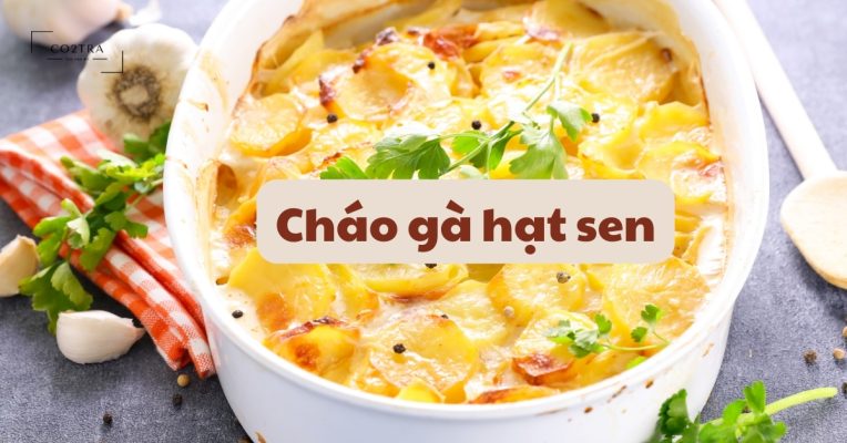 cháo gà hạt sen