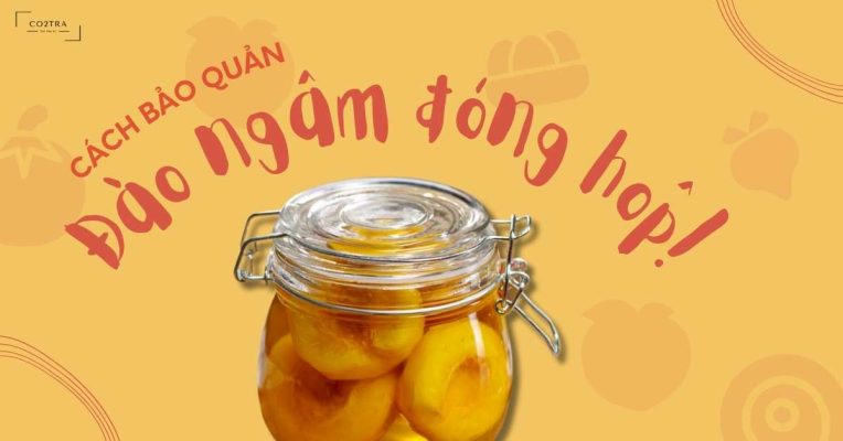 đào ngâm đóng hộp